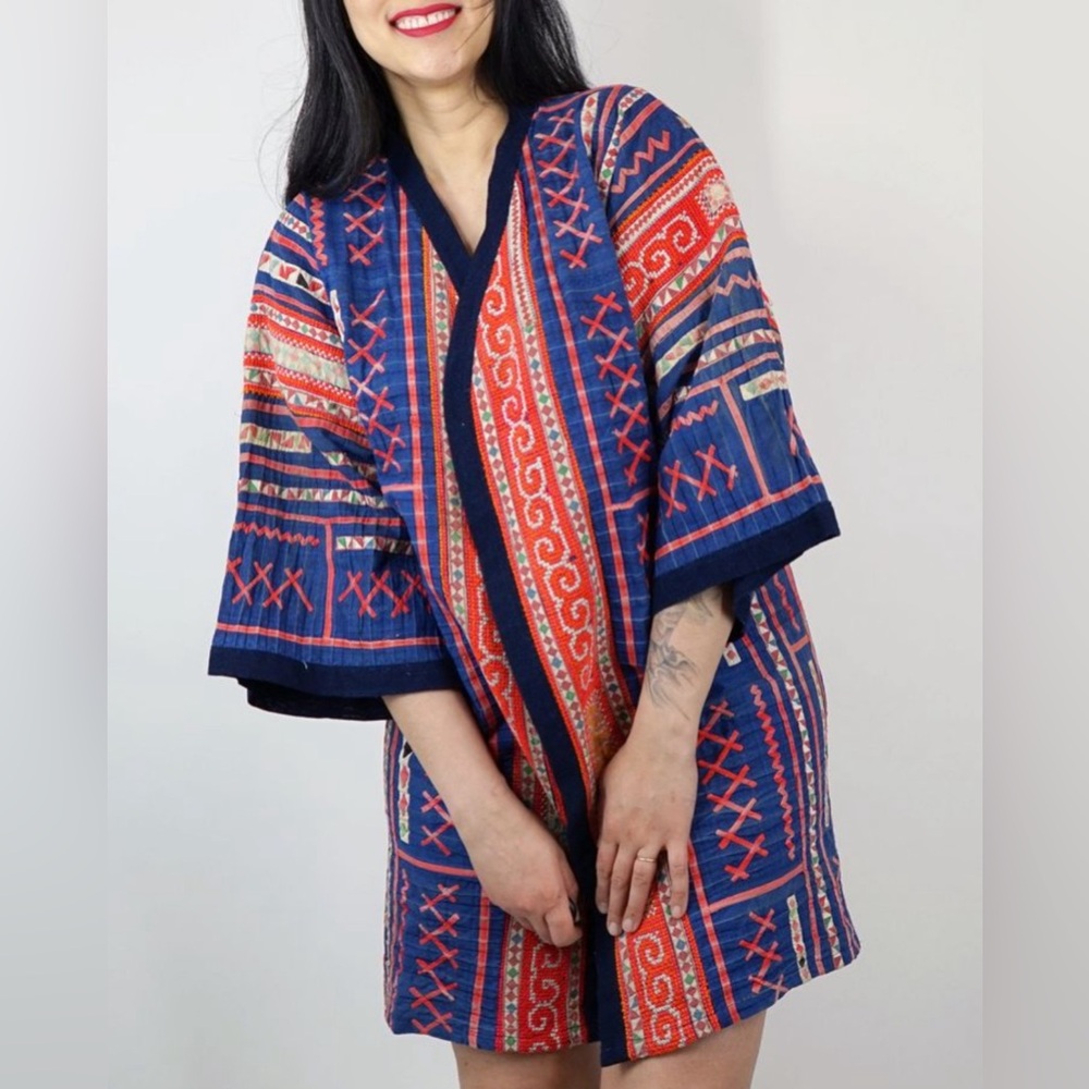 1970s Embroidered & Quilted Hmong Jacket
Incredible vintage heavy weight indigo